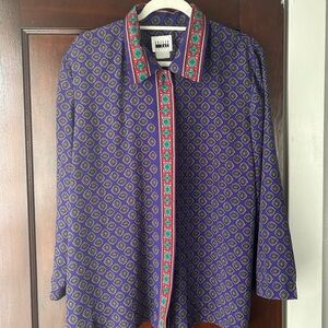 Vintage Purple Patterned Blouse